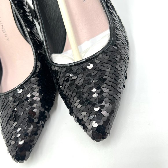 Chinese Laundry Size 6.5 Black Sequin Point Toe Stiletto Heel Dress Pumps Shoes - Picture 5 of 16